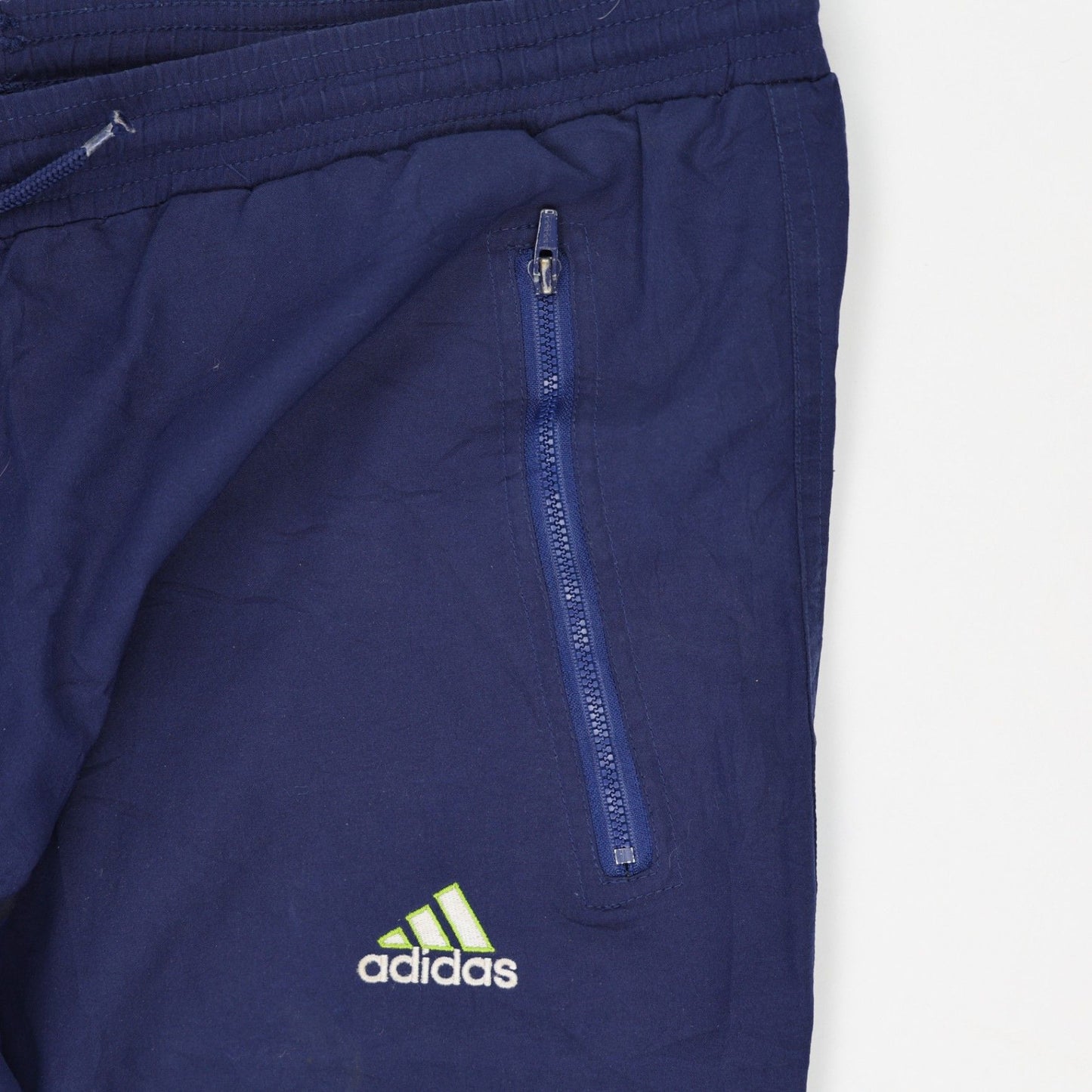 adidas Navy Blue Joggers Large Cotton Blend Men's Trousers 76 cm Inseam 42 cm Waist