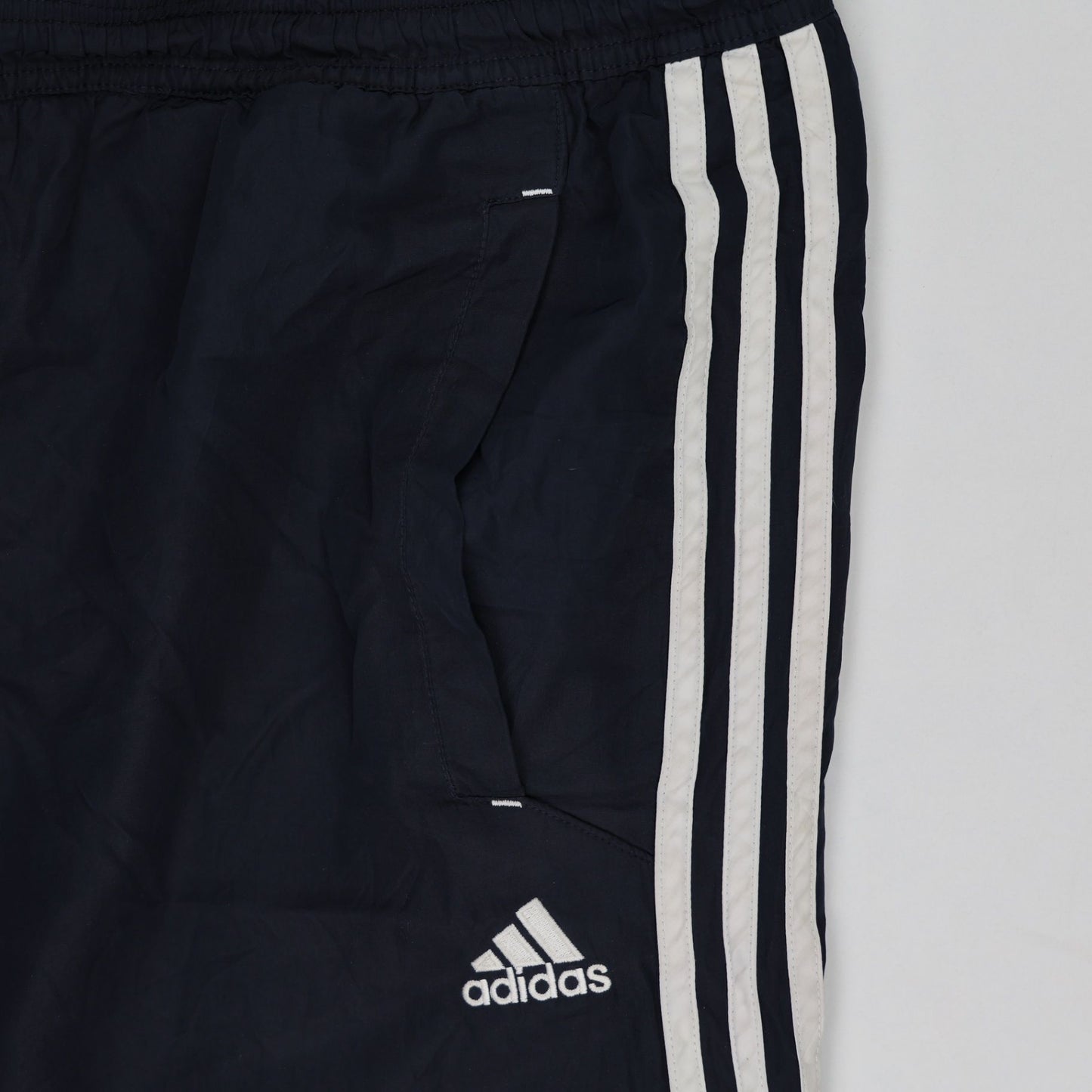 adidas Navy Blue Tracksuit Bottoms Men's Size L Polyester Sportswear 78 cm Inseam 92 cm Waist