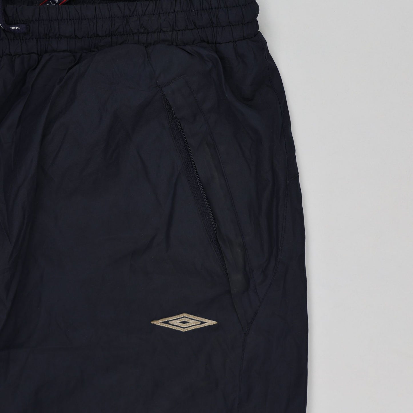 Umbro Navy Blue Track Bottoms Men's Large 78cm Inseam Nylon Trousers