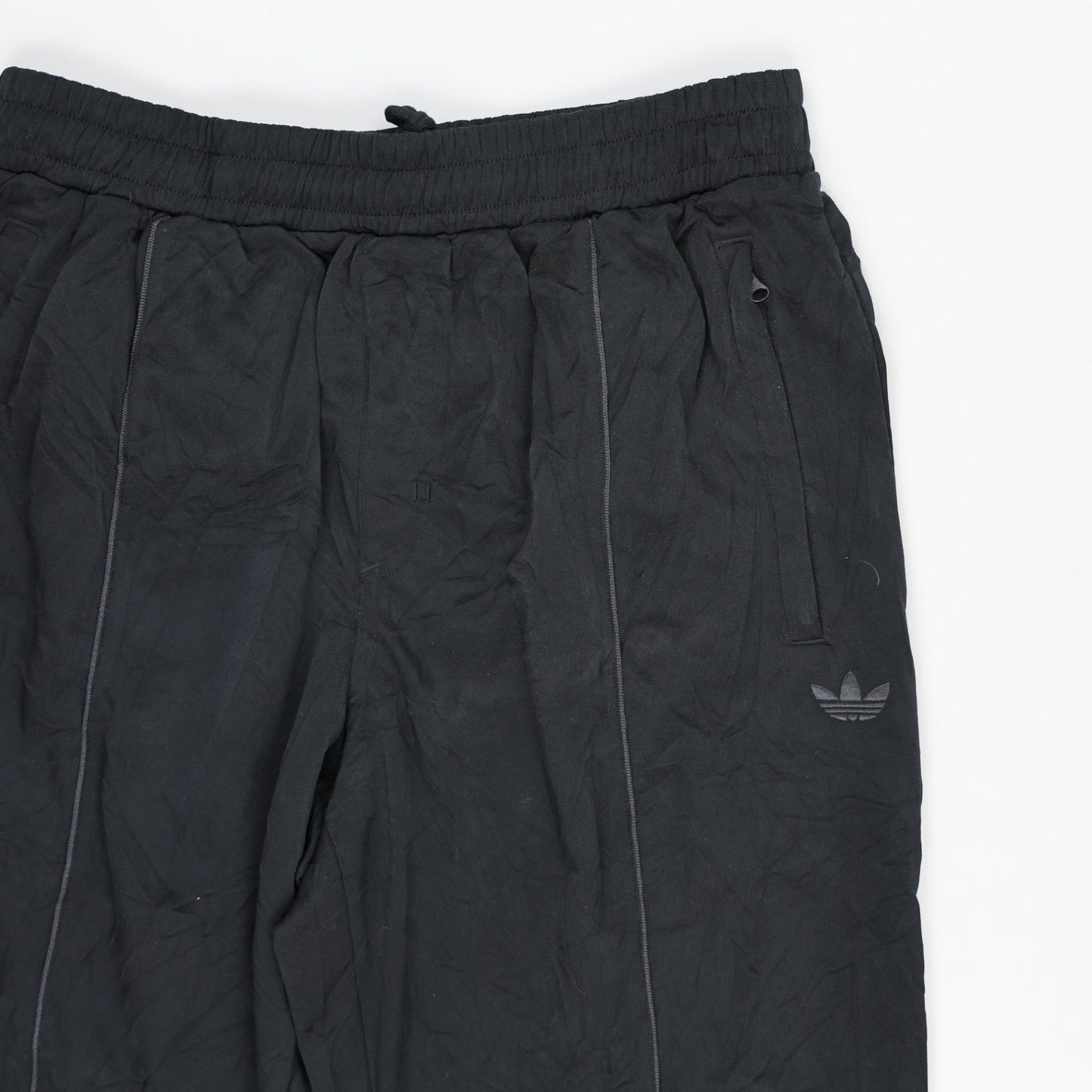 adidas Originals Black Track Trousers Large 42 Waist 76 Inseam Polyester Vintage