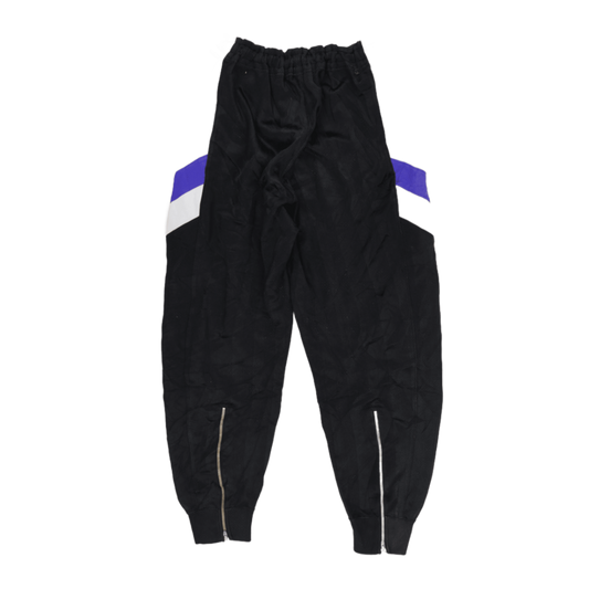 ASICS Vintage Colour Block Track Pants Black White Purple Large 76 cm Polyester