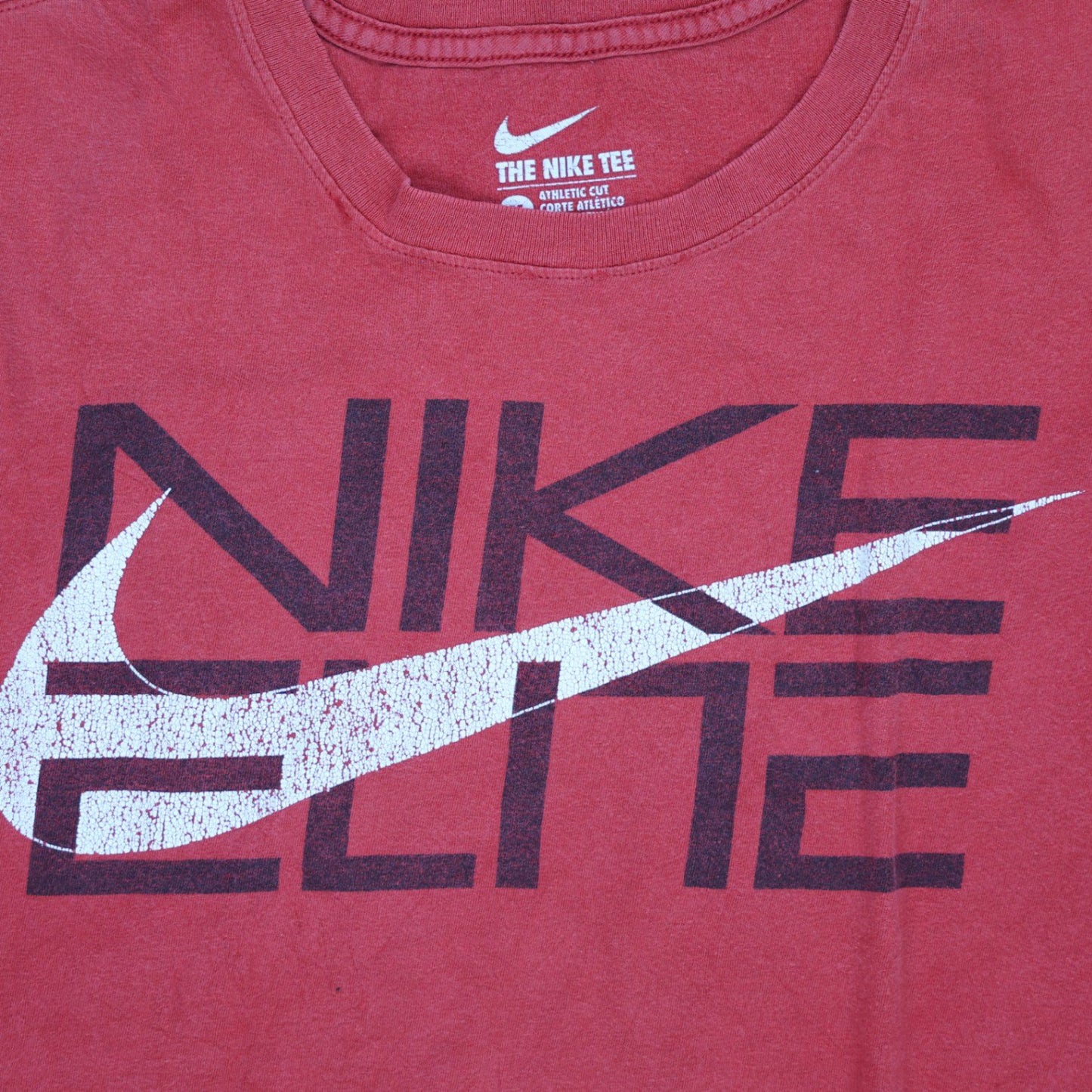 Nike Elite Red Short Sleeve Crewneck T-Shirt Men Size M Cotton Casual