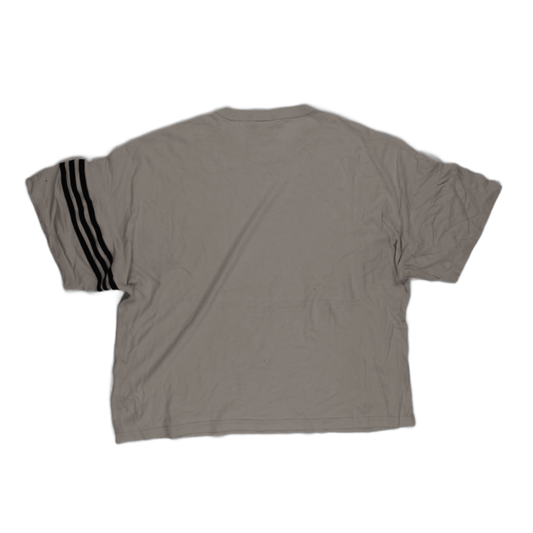 adidas Vintage Beige Oversized T-Shirt Unisex Size L Cotton Crew Neck
