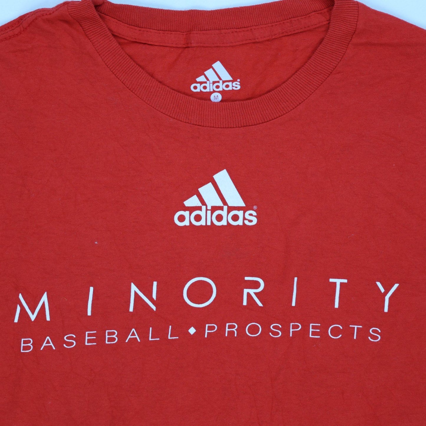 adidas Minority Baseball Prospects Red T-Shirt Mens Size M Cotton Crew Neck Casual
