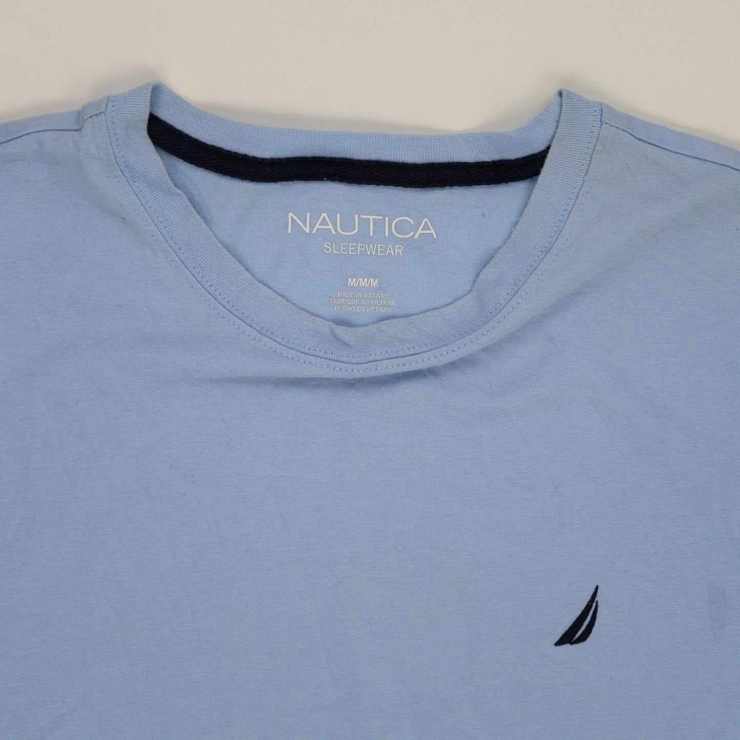 Nautica Men's Blue Cotton T-Shirt Size M Round Neck Casual