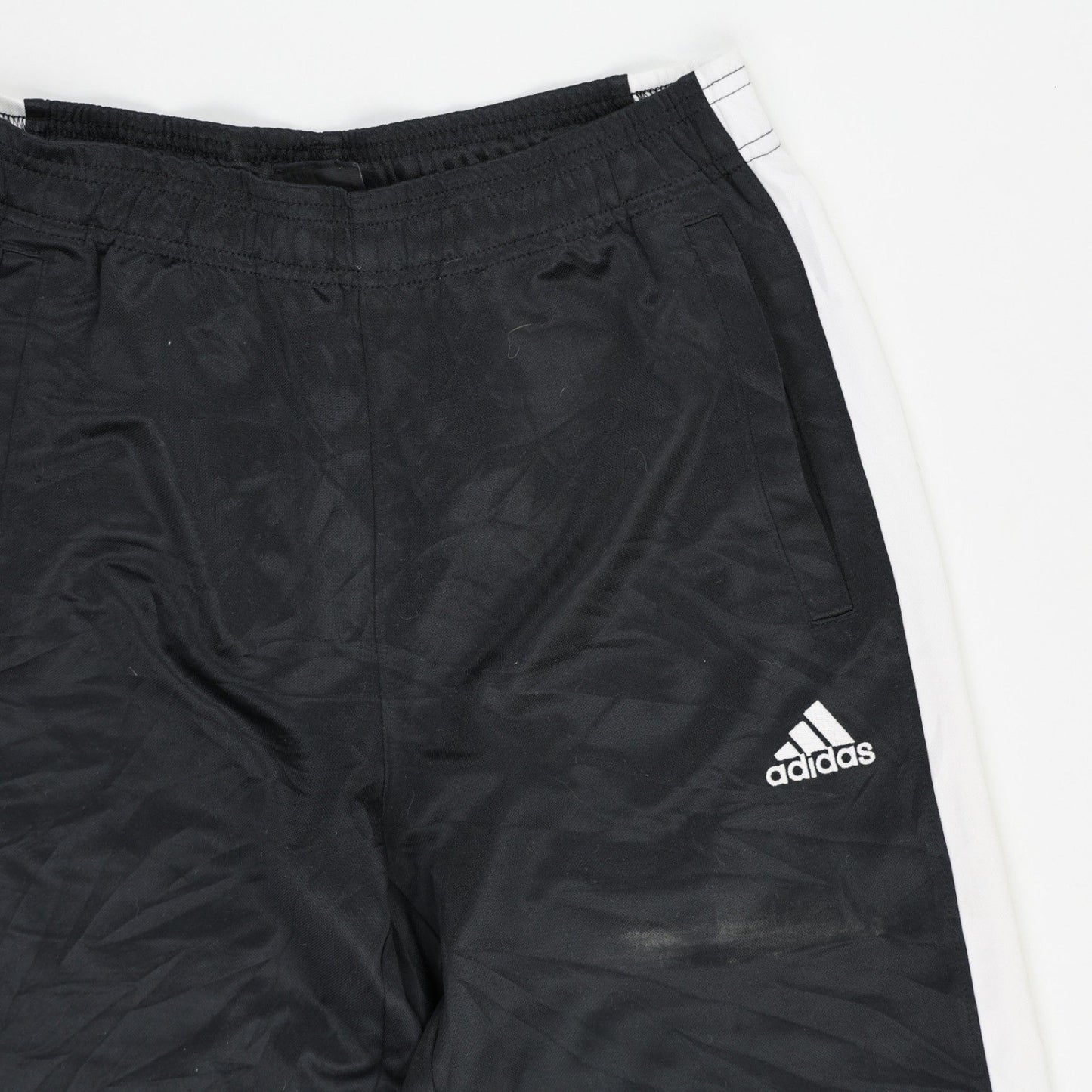 adidas Climalite Black White Blue Track Pants Large 78cm Inseam 42cm Waist Polyester