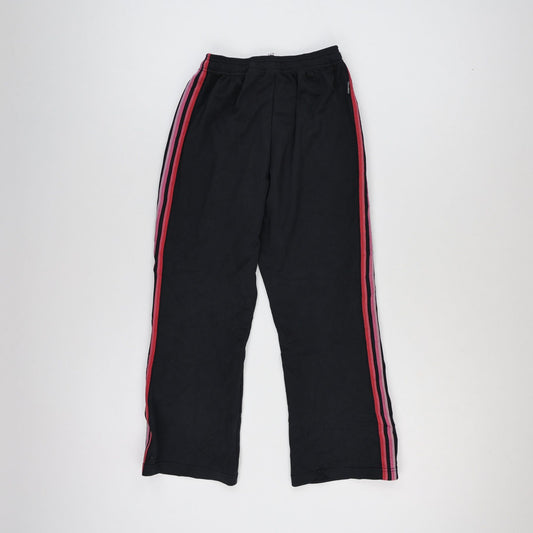 adidas Black Vintage Track Pants Large Cotton Blend with Pink Stripes