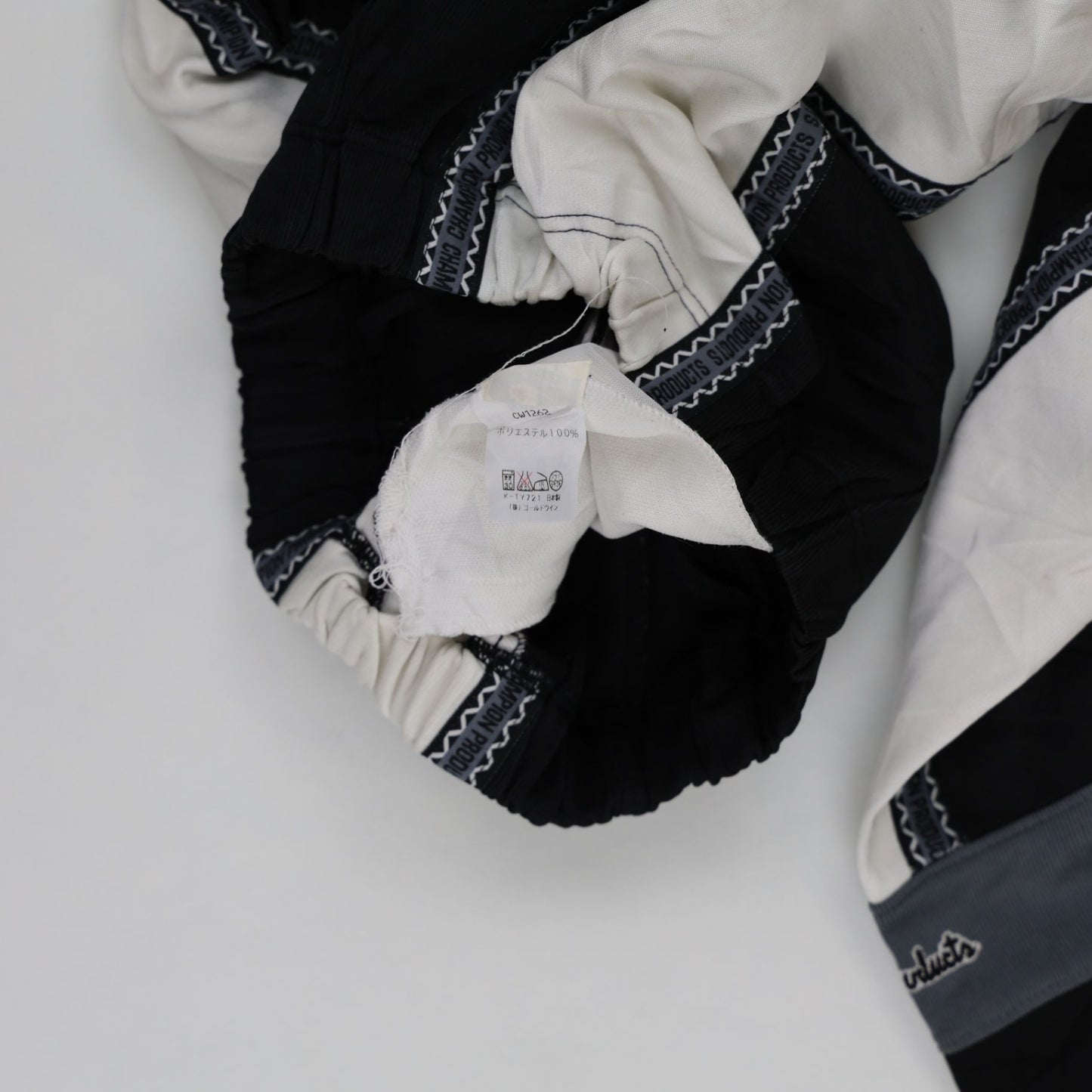 Champion Vintage Black White Panelled Track Pants Medium Polyester