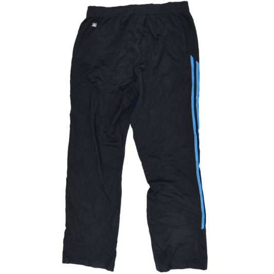 adidas Climalite Black Blue Striped Track Trousers Men Medium 76cm Inseam 38cm Waist Polyester