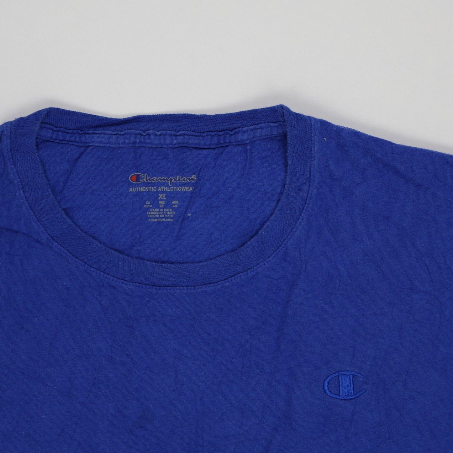 Champion Authentic Athleticwear Men's T-Shirt Royal Blue XL Cotton Crew Neck