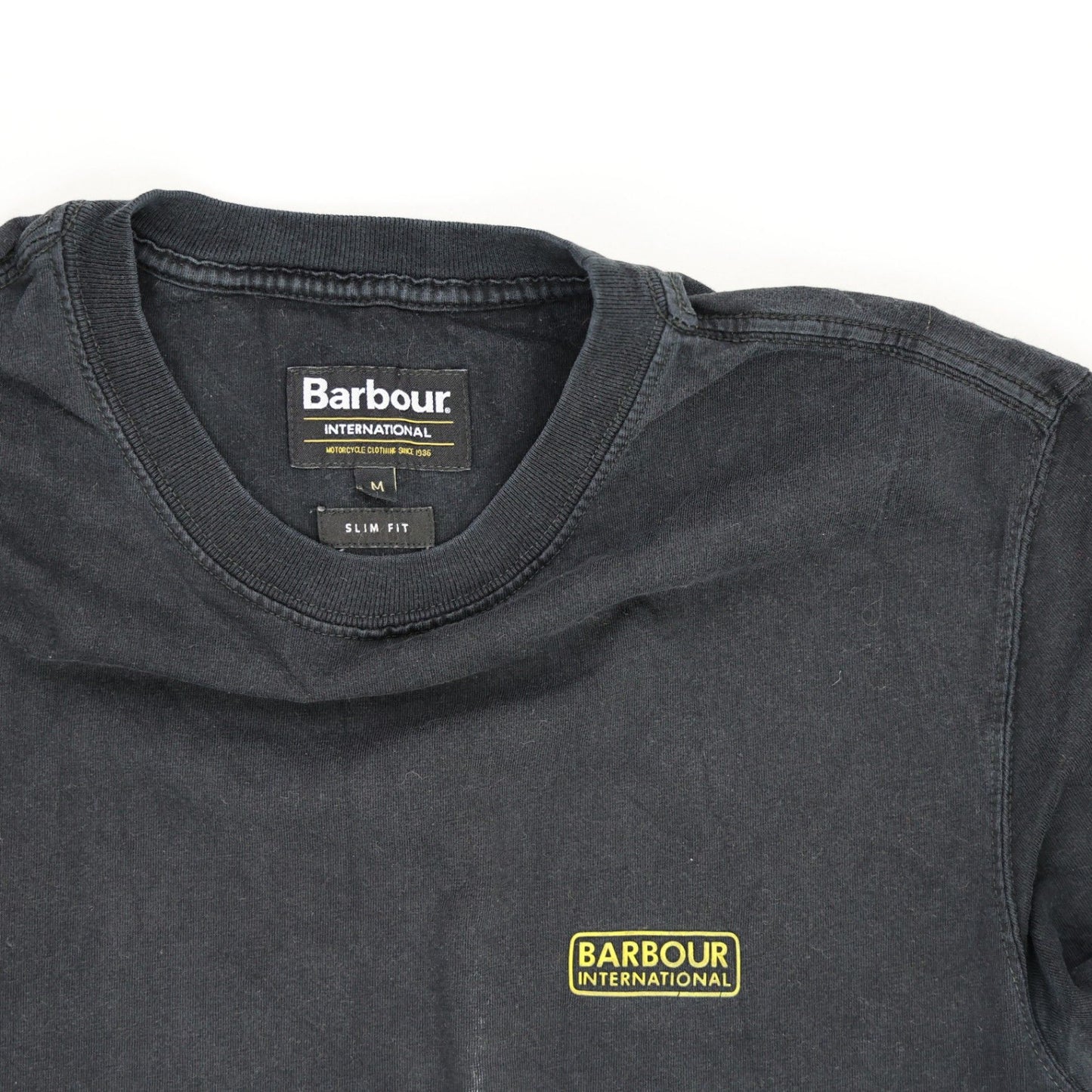 Barbour International Black T-Shirt Men's Size M Cotton Casual Crew Neck