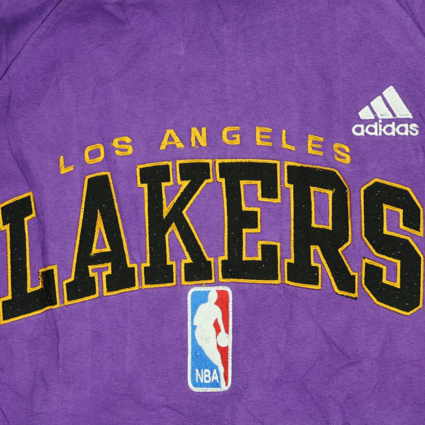 adidas Vintage Purple Pullover Hoodie Unisex Large Cotton NBA Los Angeles Lakers