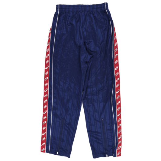 ASICS Vintage Blue Track Pants Unisex Size M 32 Inch Waist 75 cm Inseam Polyester