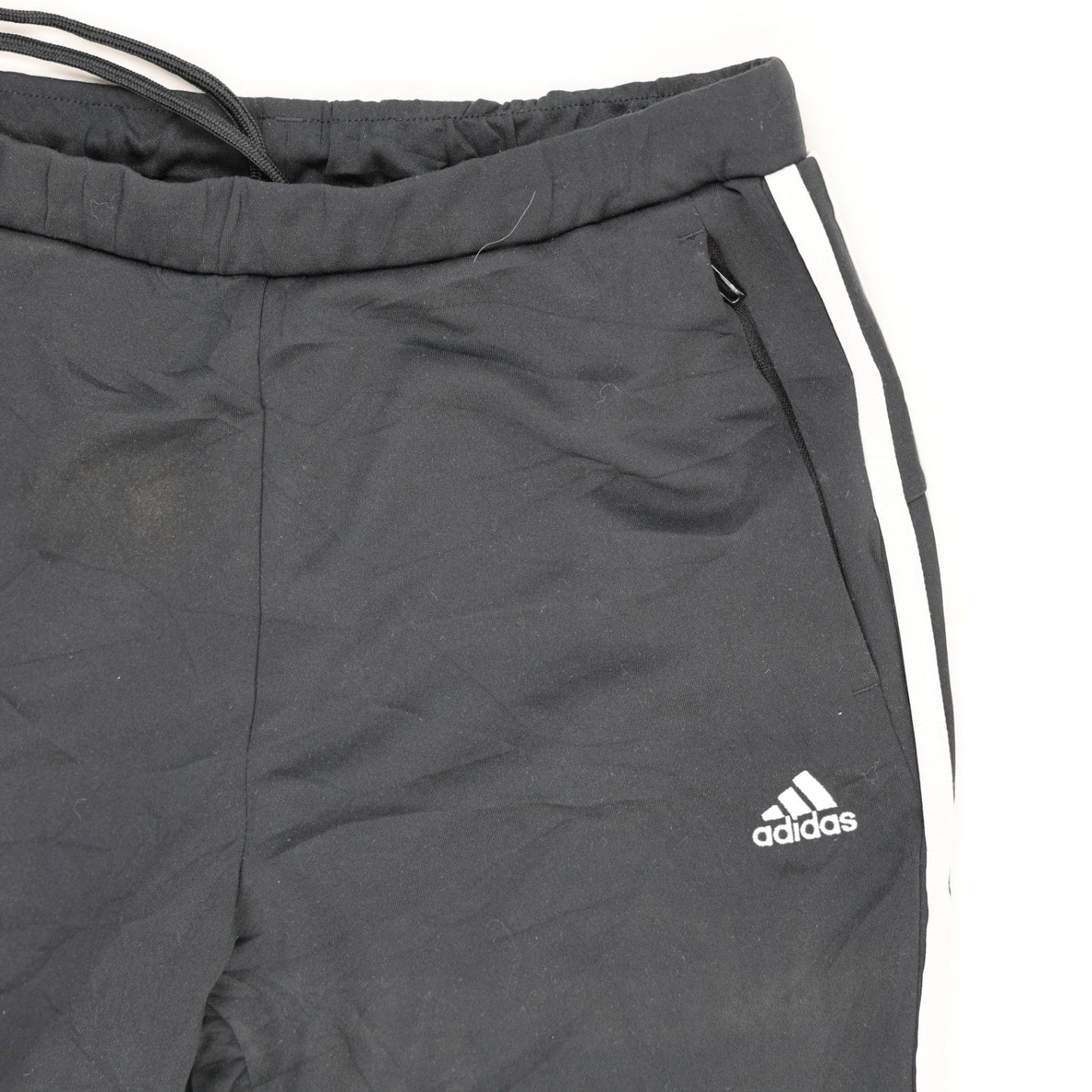 adidas Black Three-Stripe Track Pants Medium Polyester
