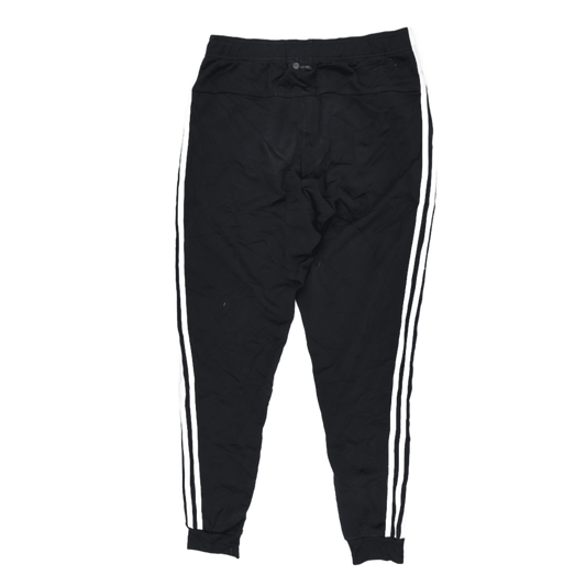 adidas Black Three Stripe Track Pants Large 76 cm Inseam Polyester Mens Clothing