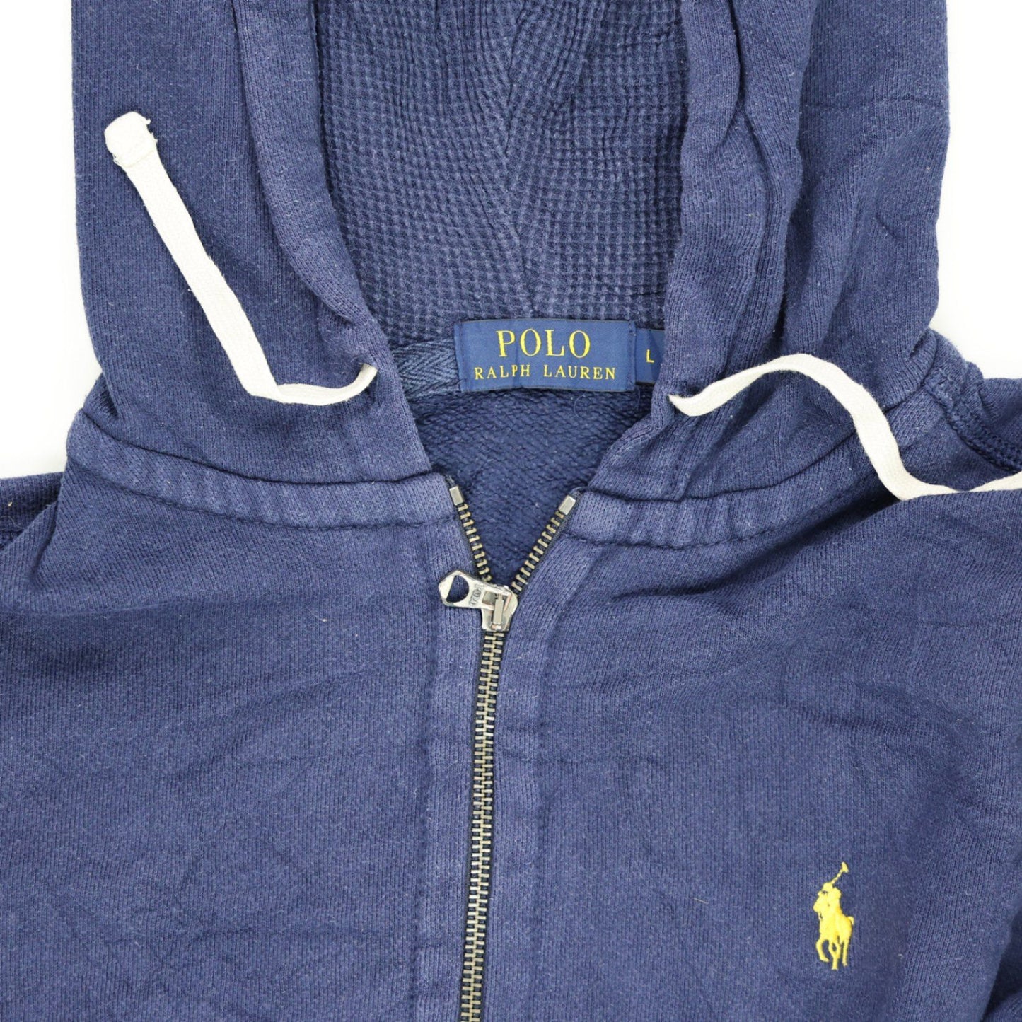 Polo Ralph Lauren Navy Blue Full Zip Hoodie Large Cotton Blend Casual Hoodie