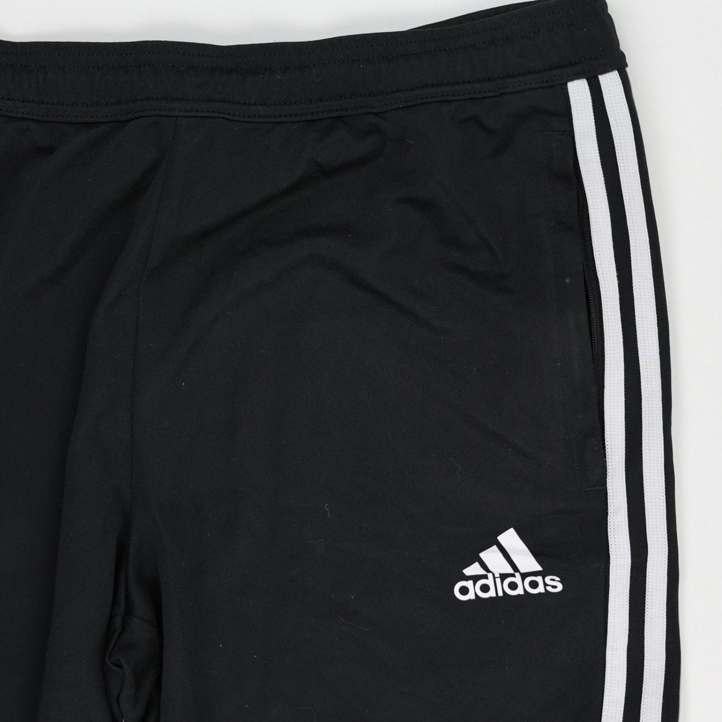 Adidas Black Track Pants Men's Medium Polyester Blend 76 cm Inseam 40 cm Waist Slim Fit