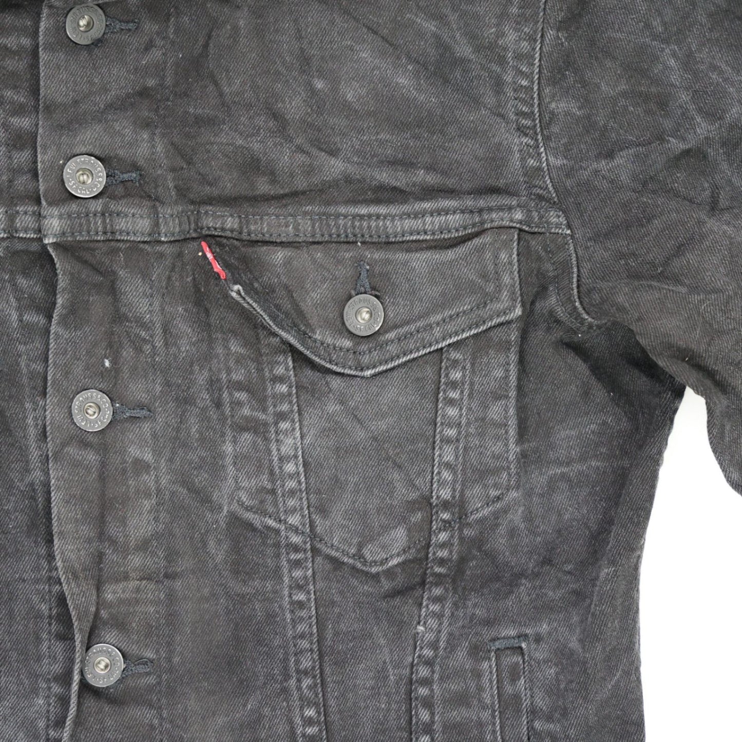 Levi's Black Denim Jacket Small Cotton Vintage Men's Clothing