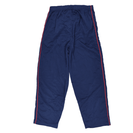 Nike Vintage Navy Blue Track Pants Large Polyester with Red Piping