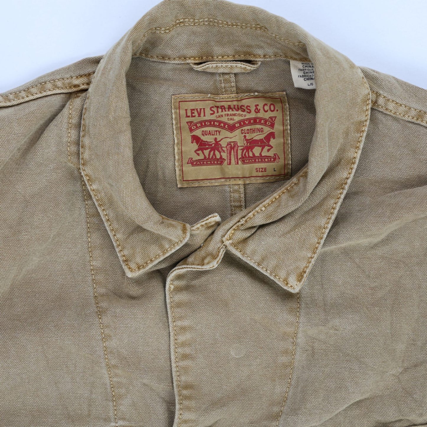 Levi's Vintage Workwear Chore Jacket Tan Large Cotton
