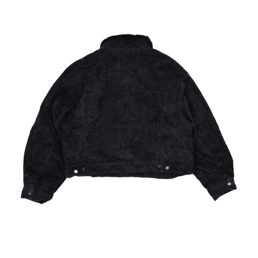 Levi's Black Corduroy Sherpa Trucker Jacket XL Vintage Men's Clothing
