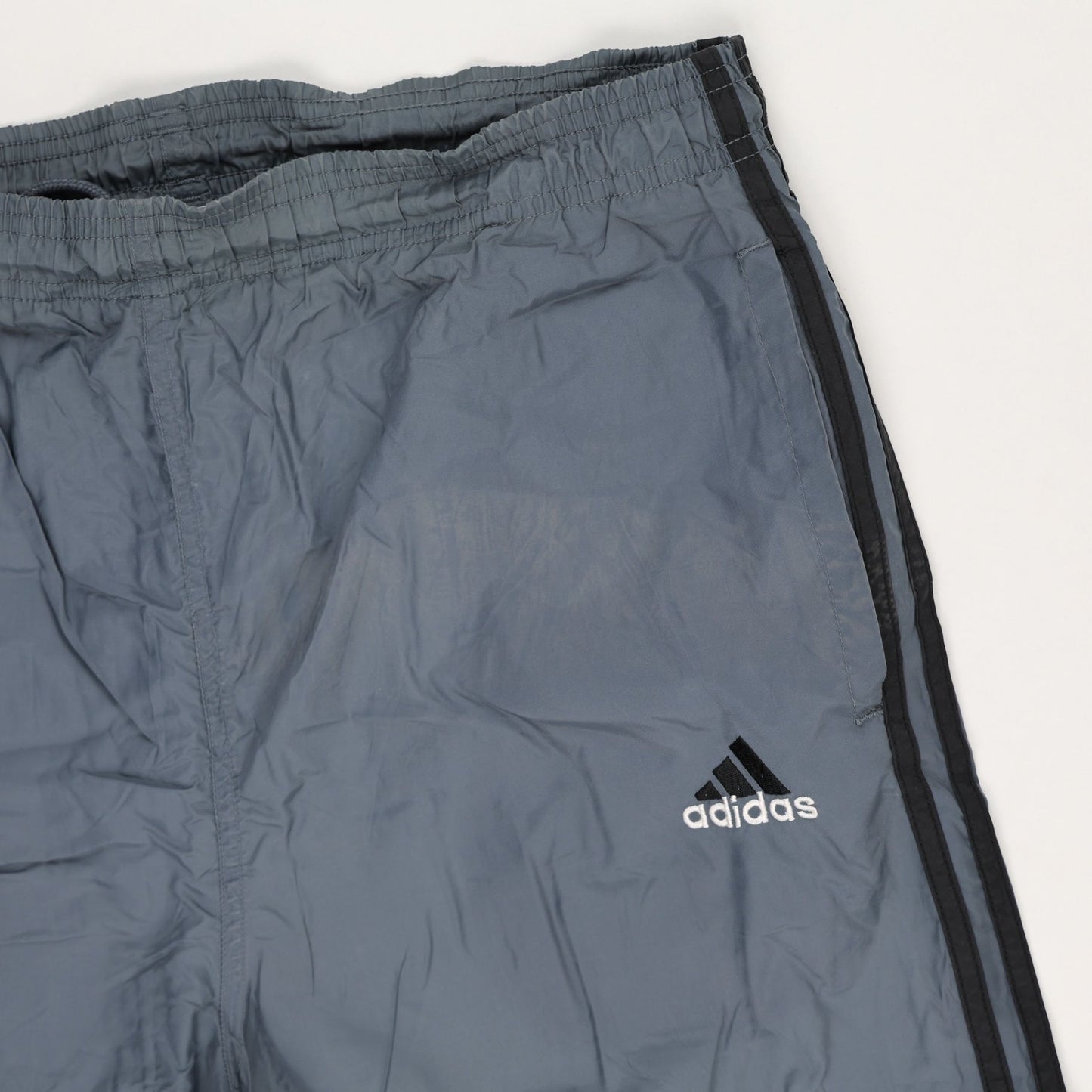 adidas Vintage Navy Blue Track Trousers Large 79cm Inseam Nylon
