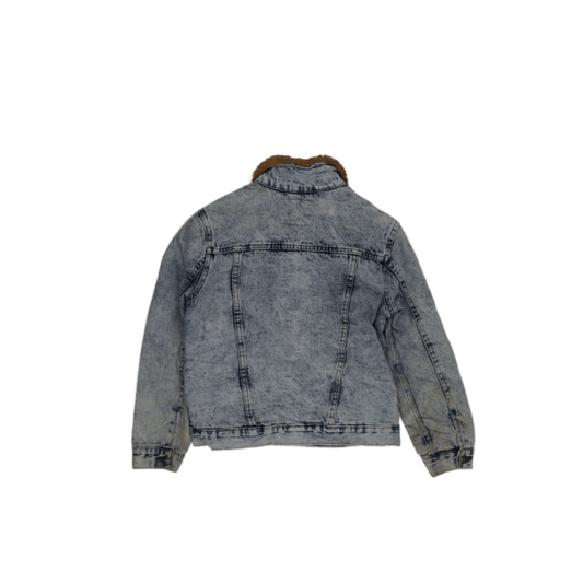 Levi's Sherpa Lined Denim Jacket Acid Wash Blue Medium Cotton Polyester
