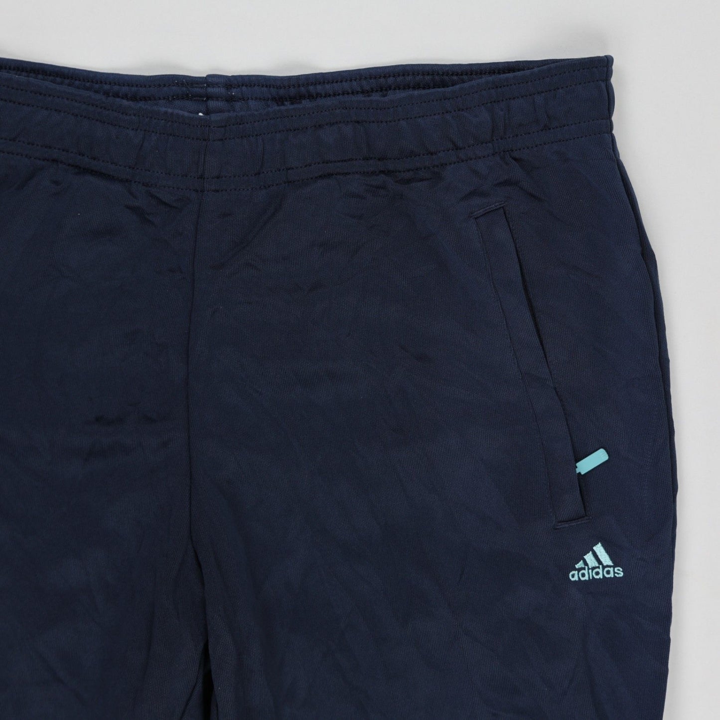 Adidas Navy Blue Track Pants Large Polyester Men's Trousers 78 cm Inseam