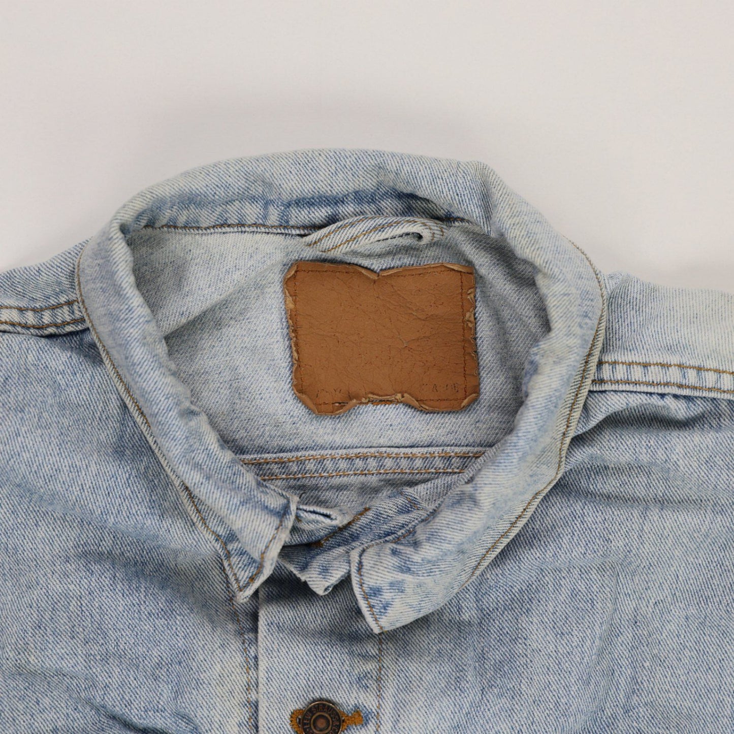Vintage Light Blue Denim Jacket Unisex Large Cotton
