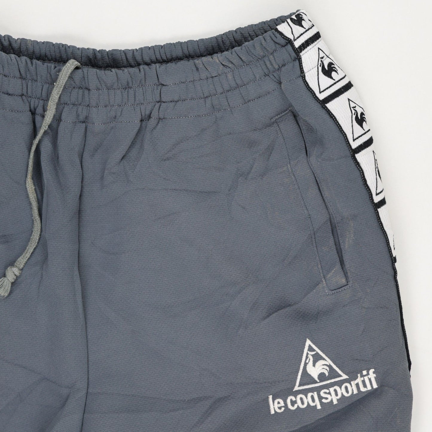 Le Coq Sportif Grey Track Pants Medium Polyester Blend Vintage Men's Trousers 76cm Inseam 40cm Waist