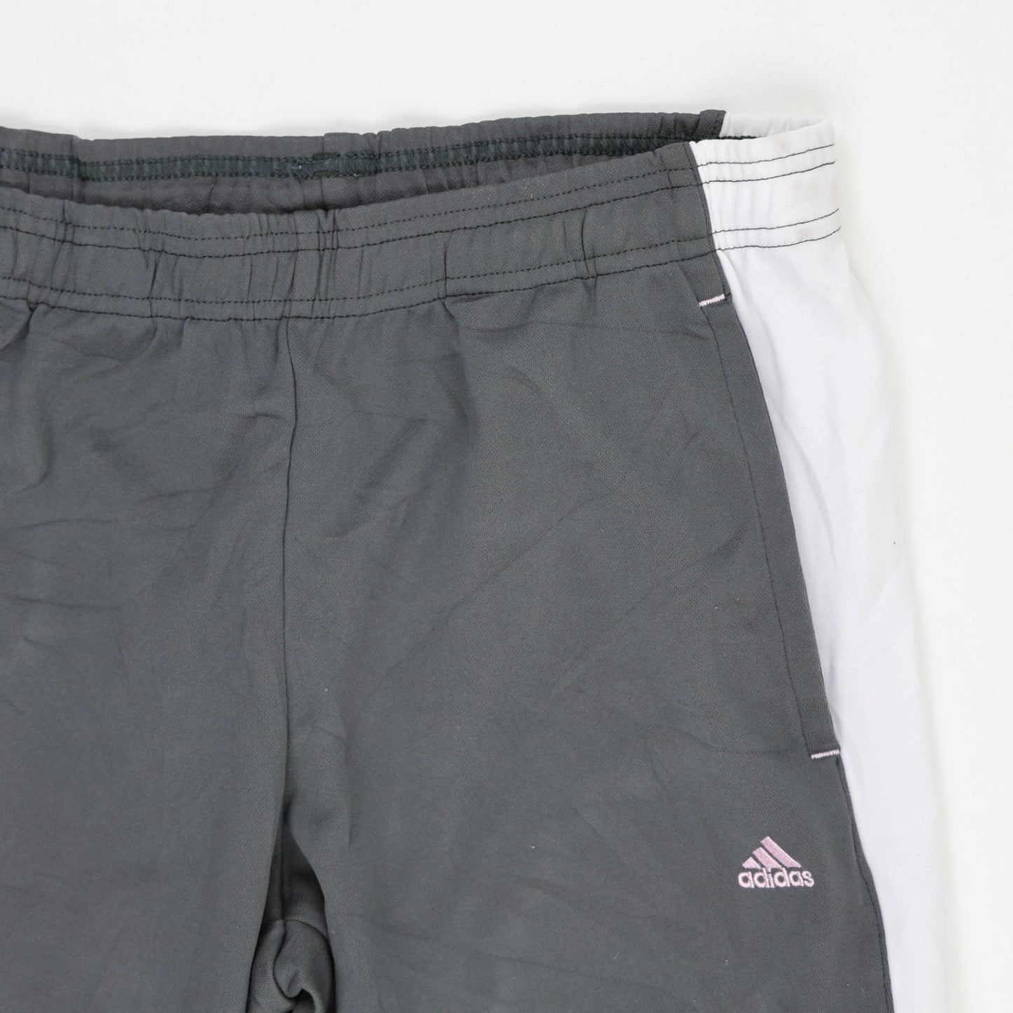 adidas Vintage Women's Track Trousers Charcoal Pink White Size Small Polyester