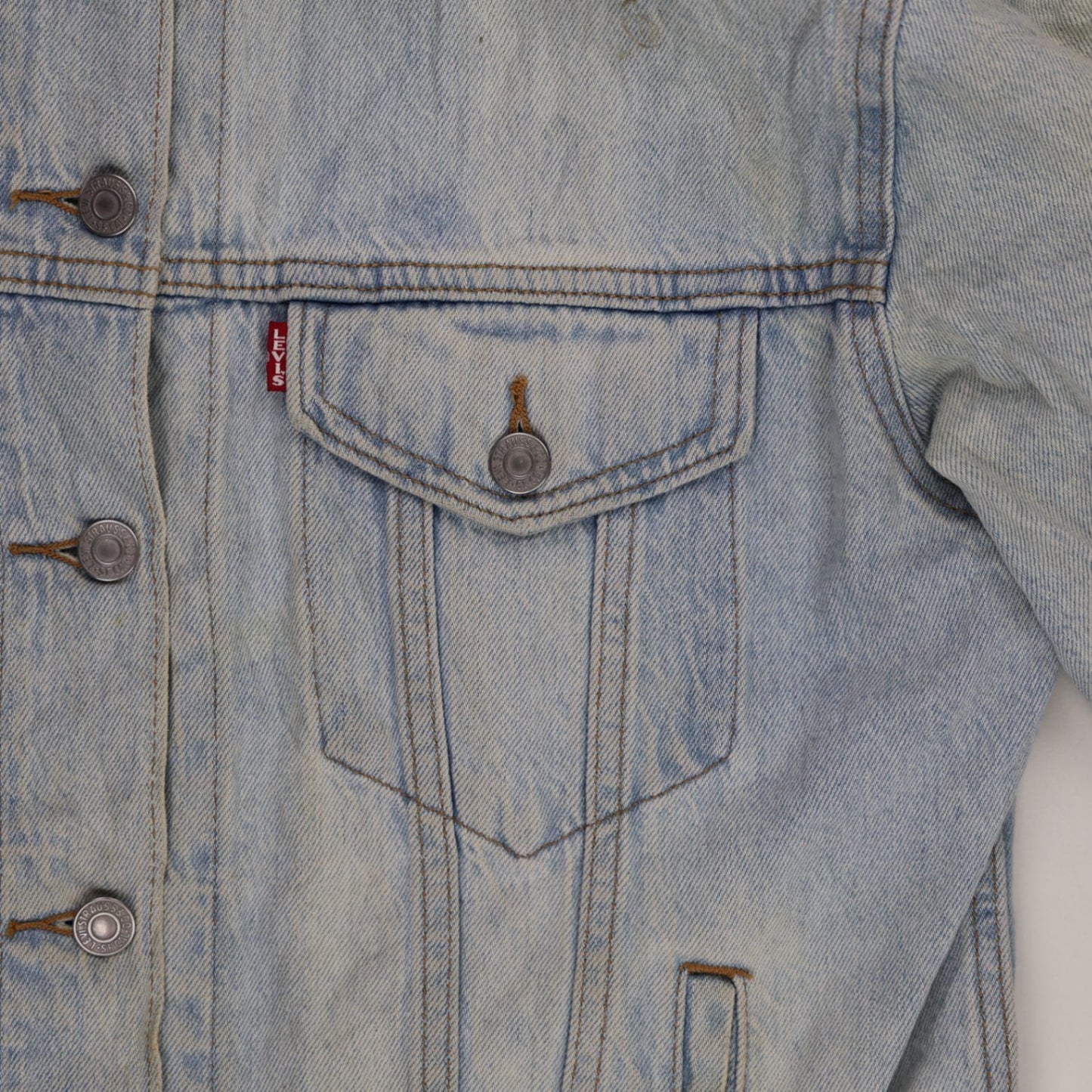 Levi's Light Blue Denim Jacket Large 100% Cotton Vintage Men's Collared Coat