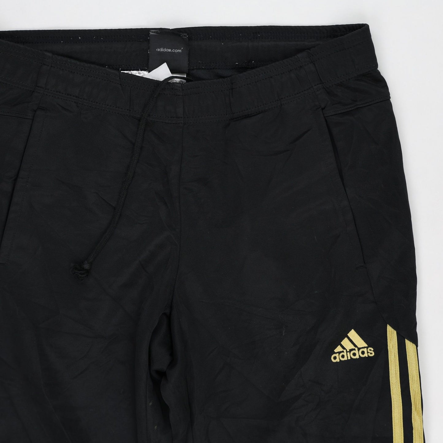 adidas Black Track Trousers Large 78 cm Inseam 38 cm Waist Polyester Mens