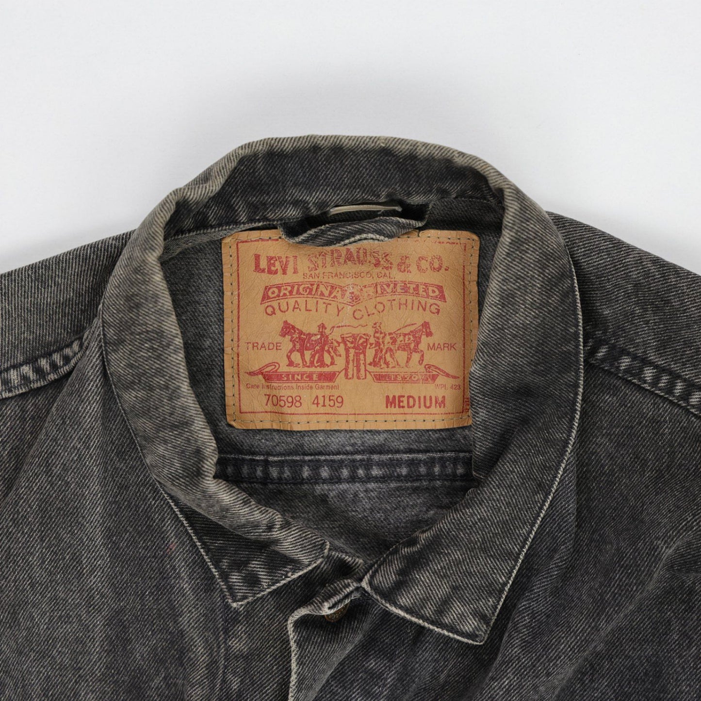 Levi's Vintage Black Denim Trucker Jacket Medium Cotton Men's Outerwear