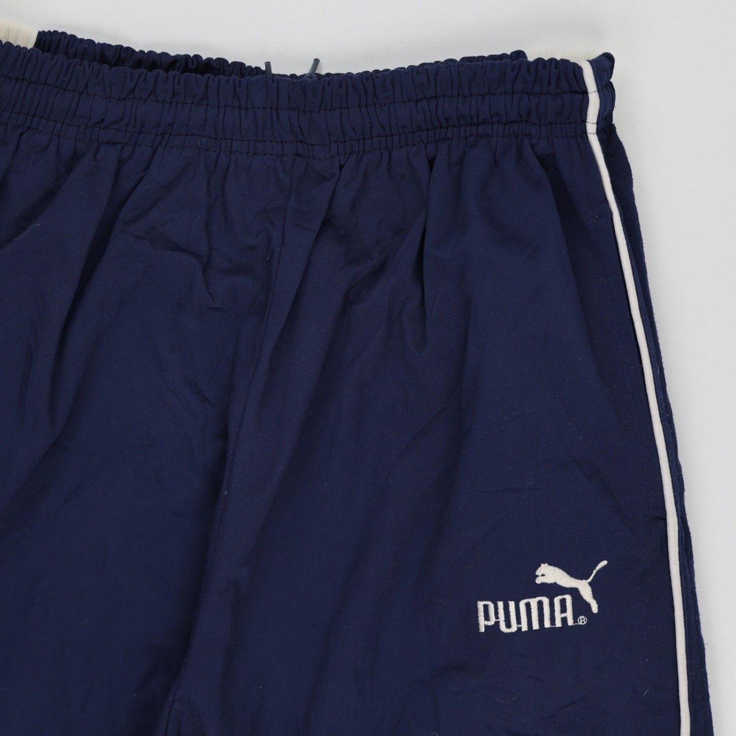 PUMA Navy Track Trousers Men's Medium Polyester Blend 76cm Inseam 38cm Waist