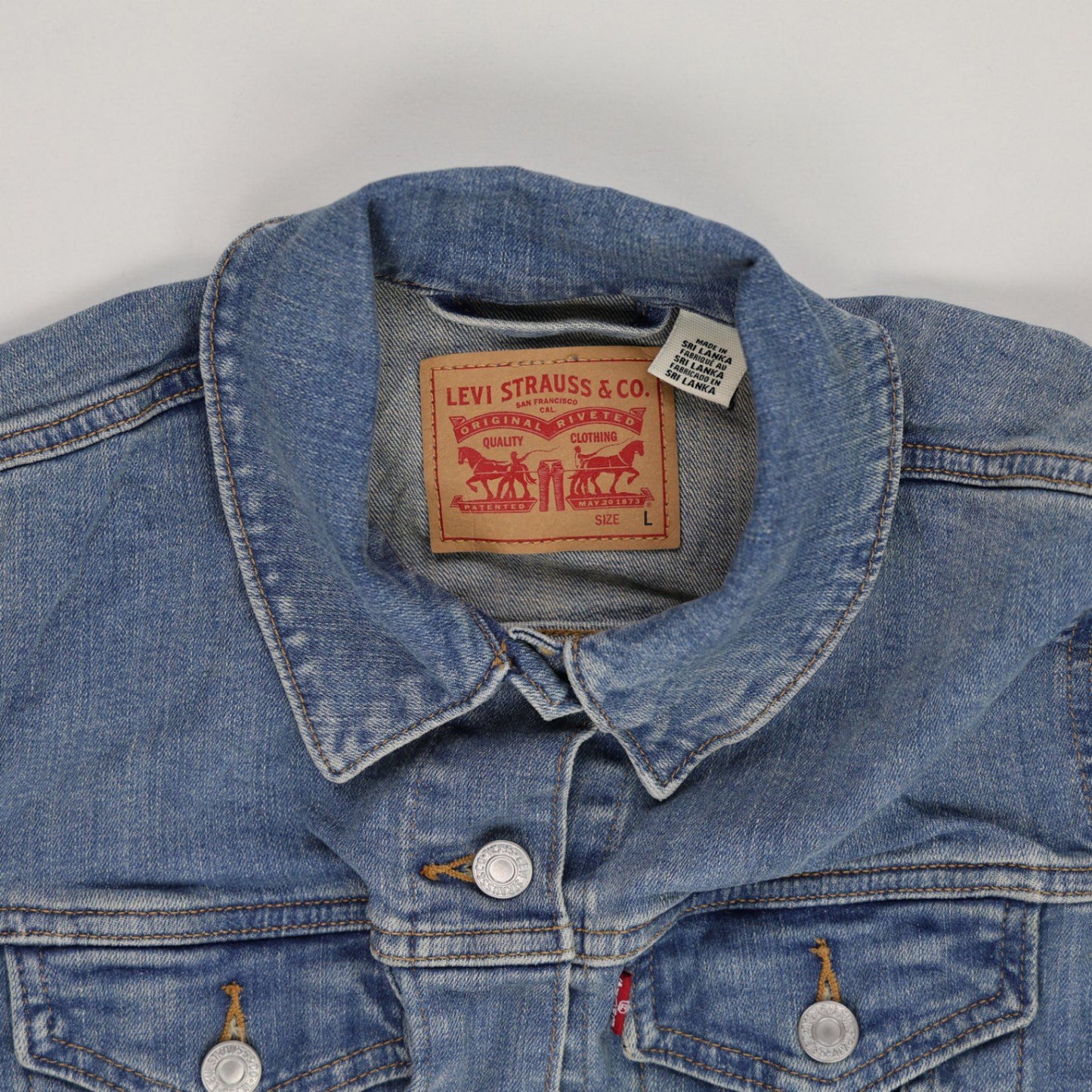 Levi's Vintage Blue Denim Trucker Jacket Large Cotton
