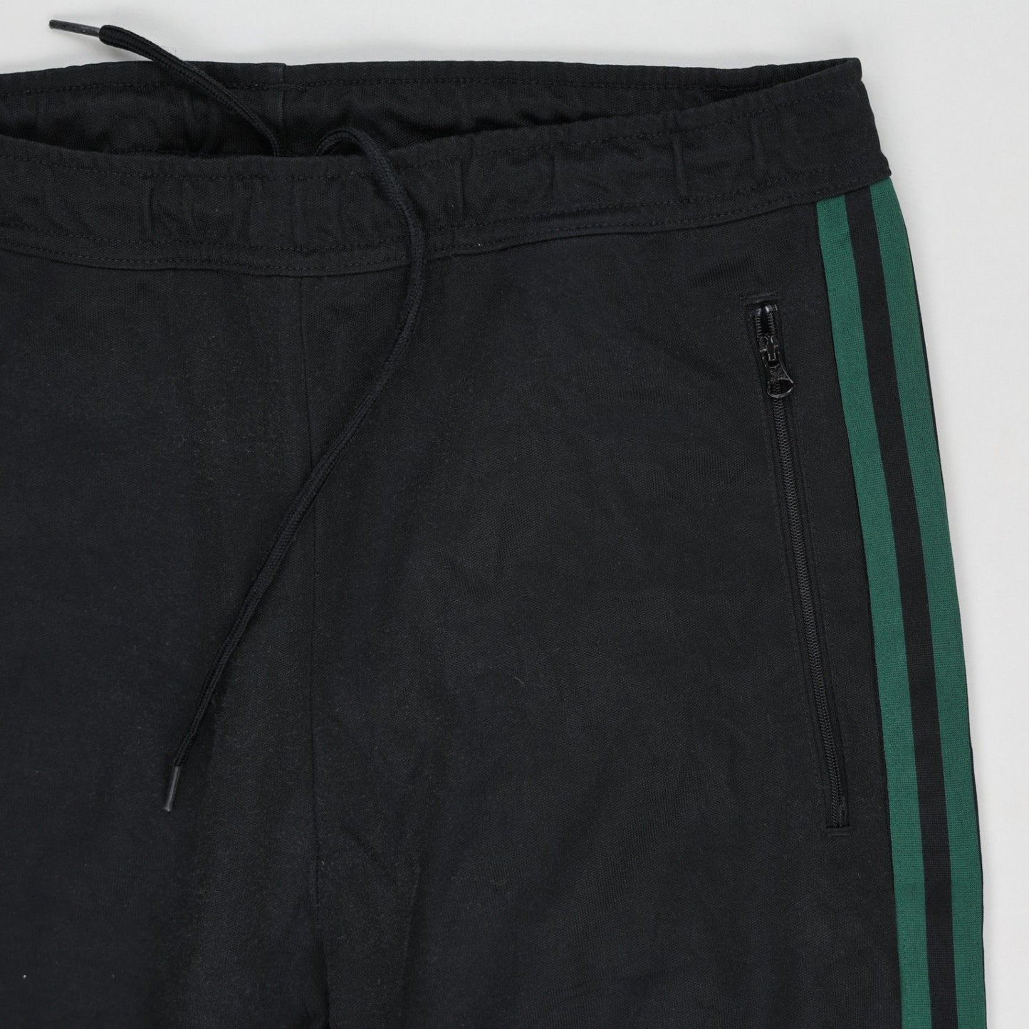 Adidas Black Green Track Pants Men Large 76cm Inseam Cotton Blend