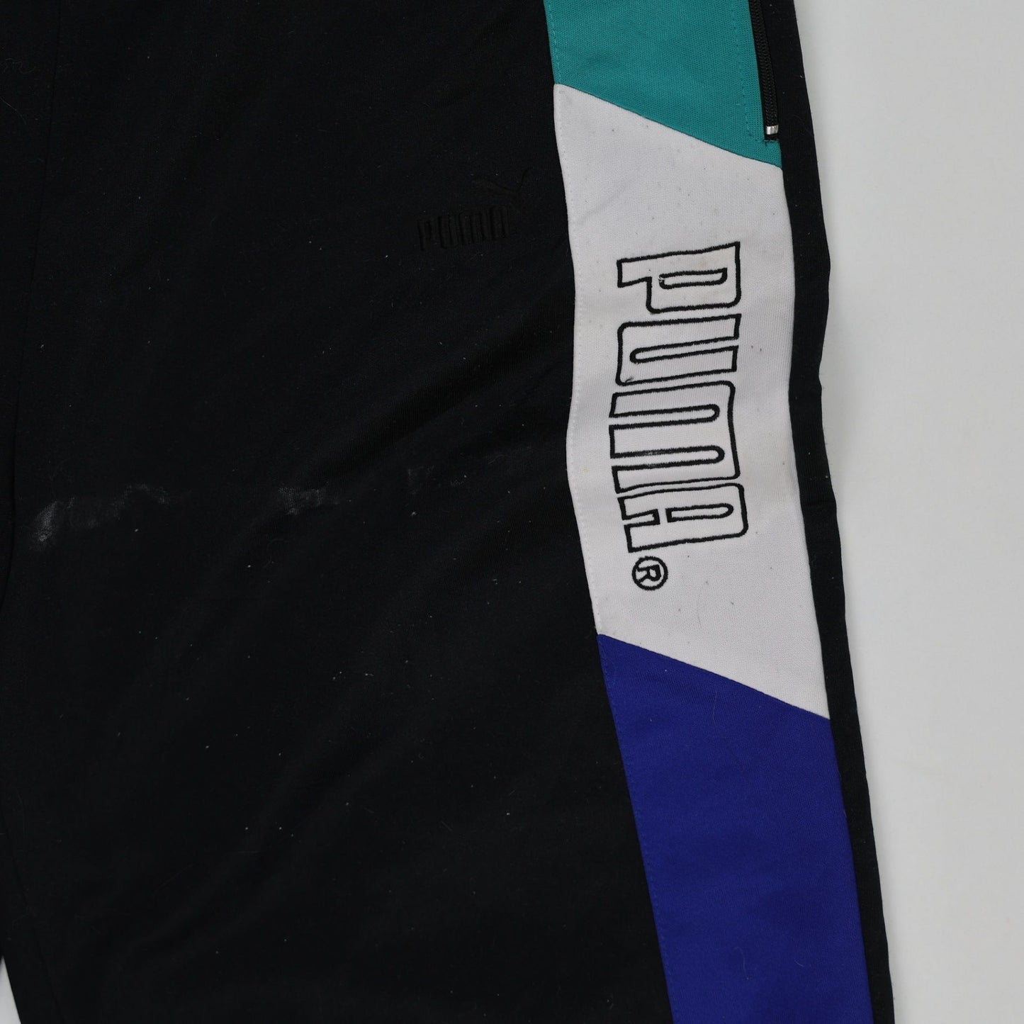 PUMA Vintage Tracksuit Bottoms Black Blue Teal White XL Polyester