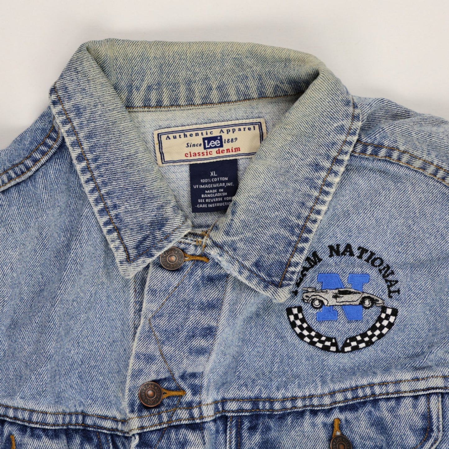 Lee Vintage Denim Jacket Light Blue XL 100 Percent Cotton Collared