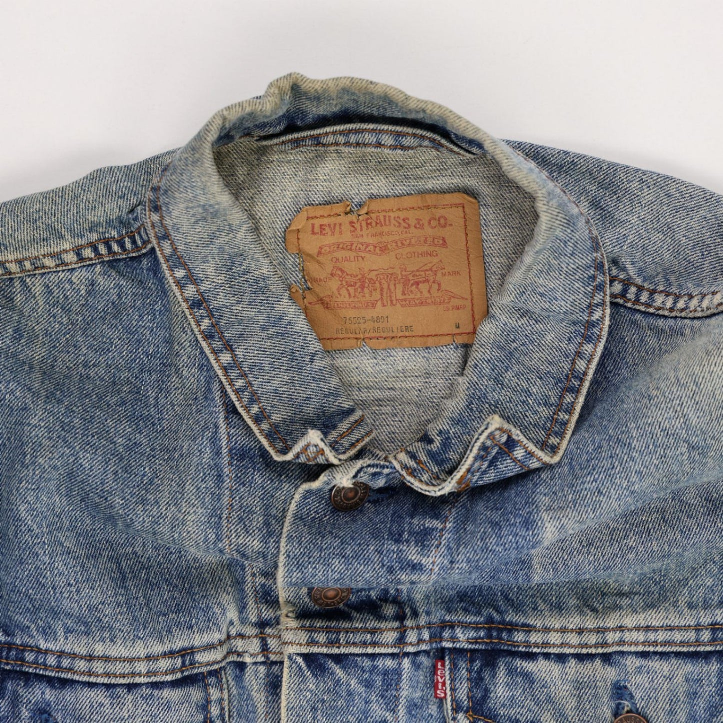 Levi's Vintage Blue Stonewash Denim Trucker Jacket Size Large Cotton