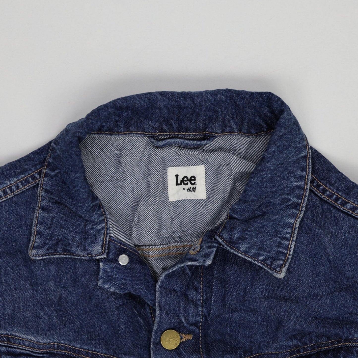 Lee x H&M Vintage Blue Denim Jacket Medium Cotton Collared