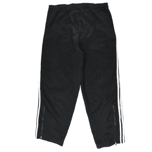 adidas Black Three Stripe Track Trousers Large 42 Inseam Polyester Vintage
