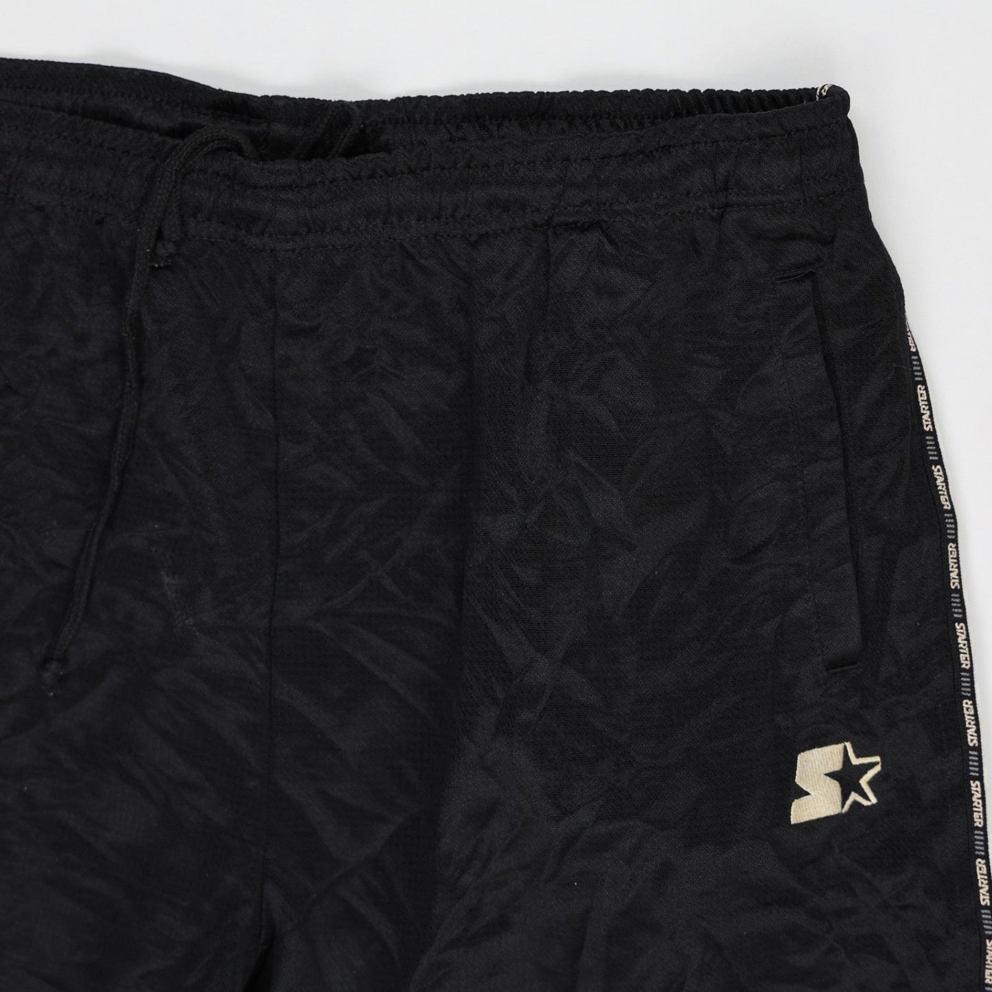 Starter Vintage Black Track Trousers Men's Size L 79 Inseam Polyester