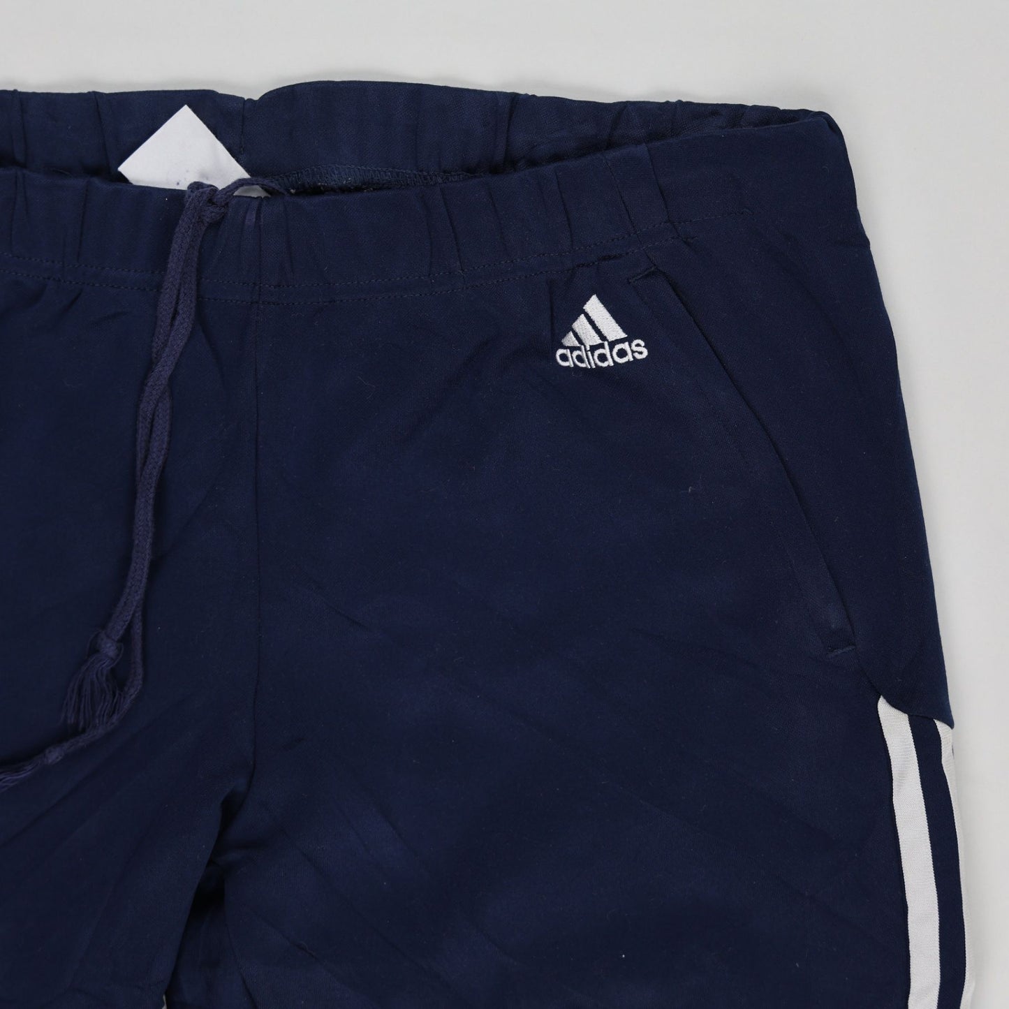 Adidas Navy Blue Track Trousers Large 79cm Inseam 42cm Waist Polyester Mens