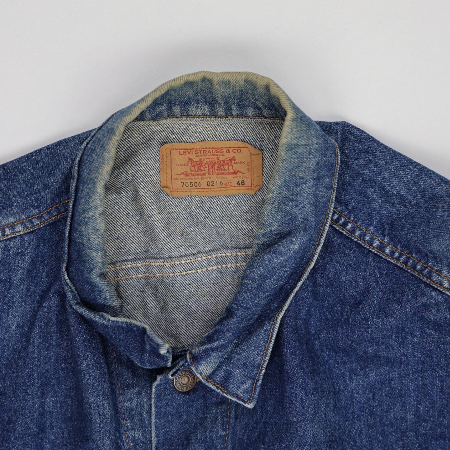 Levi's Vintage 70506 Trucker Jacket Classic Blue Size 48 Cotton Denim