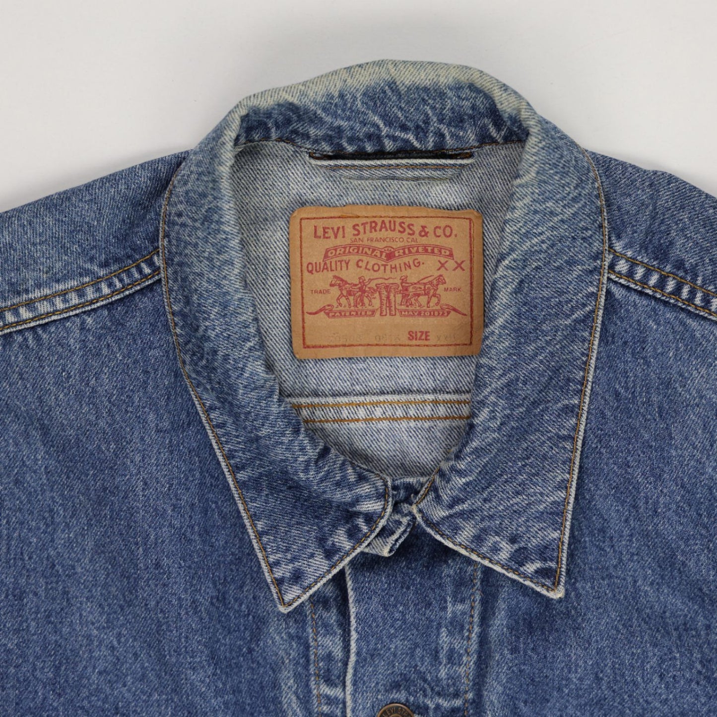 Levi's Vintage Blue Denim Trucker Jacket Men Large Cotton