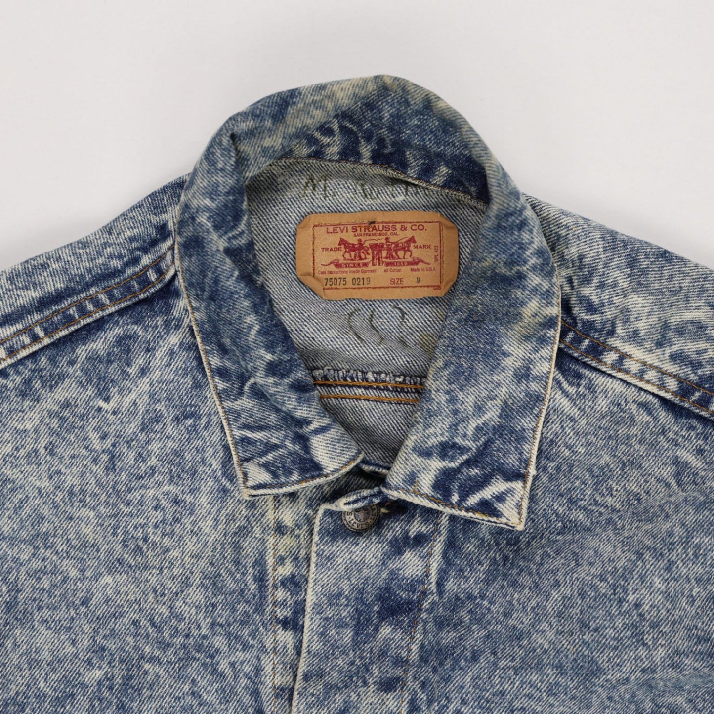 Levi's Vintage Blue Acid Wash Denim Jacket Large Cotton Denim