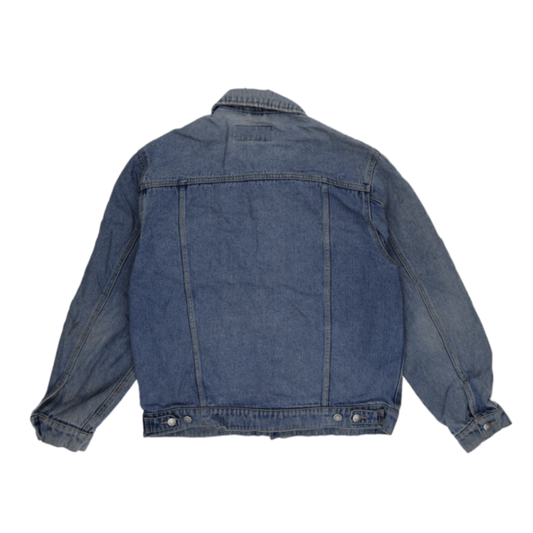 Wrangler Hero Vintage Blue Denim Jacket Large 100 Percent Cotton Collared