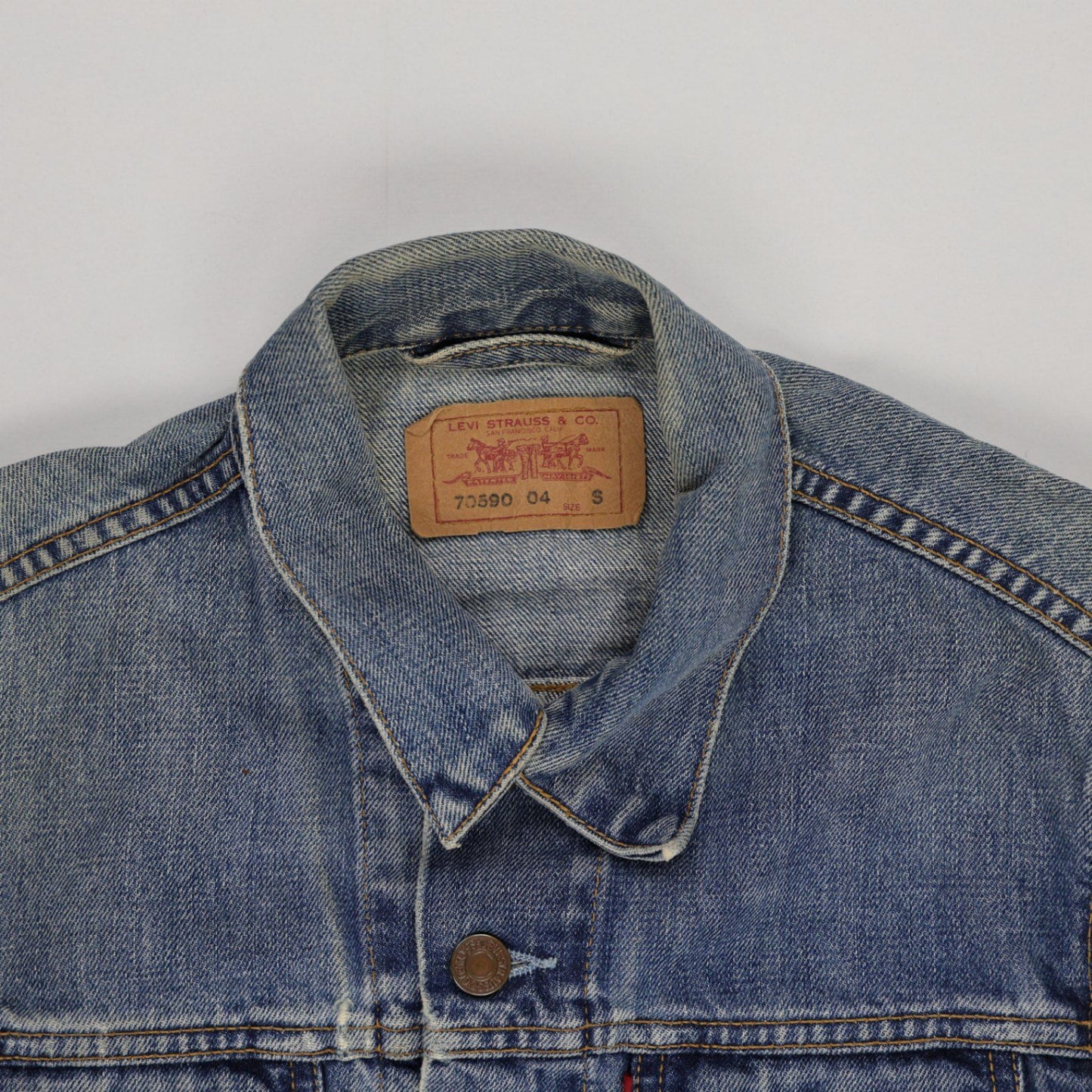 Levi's 70590 Vintage Blue Denim Trucker Jacket Small Cotton