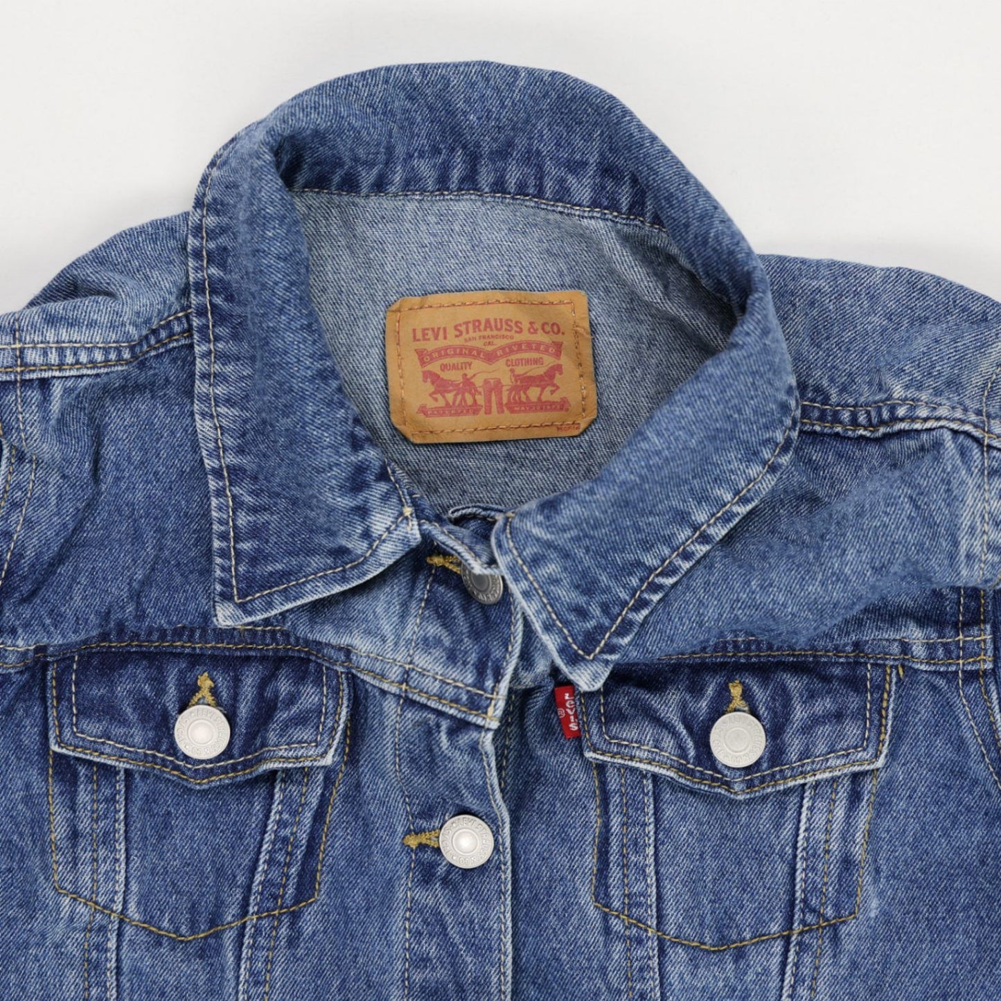 Levi's Vintage Blue Denim Jacket Medium Cotton Denim Collared